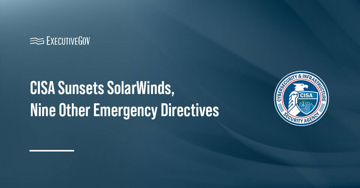 CISA logo. CISA has closed 10 emergency directives issued between 2019 and 2024.