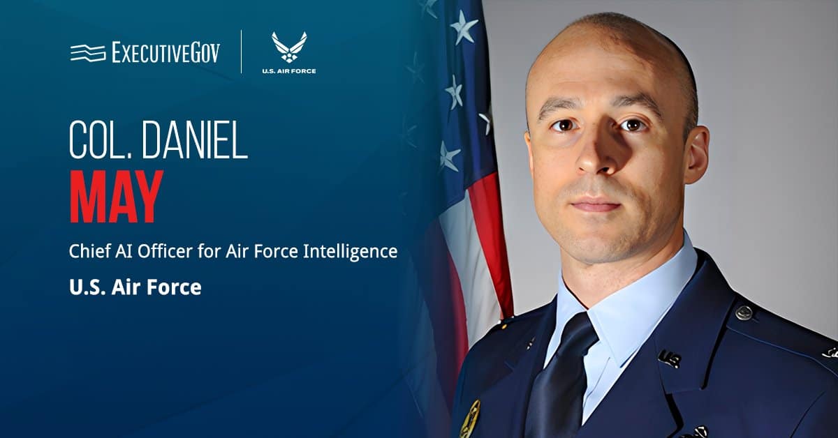 Col. Daniel May. The USAF chief AI officer for Air Force intelligence talked AI ahead of the 2026 Defense R&D Summit.