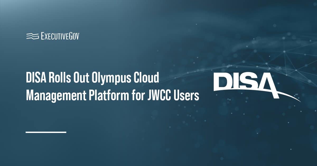 DISA logo. DISA has launched Olympus, a cloud management platform for JWCC contract holders.