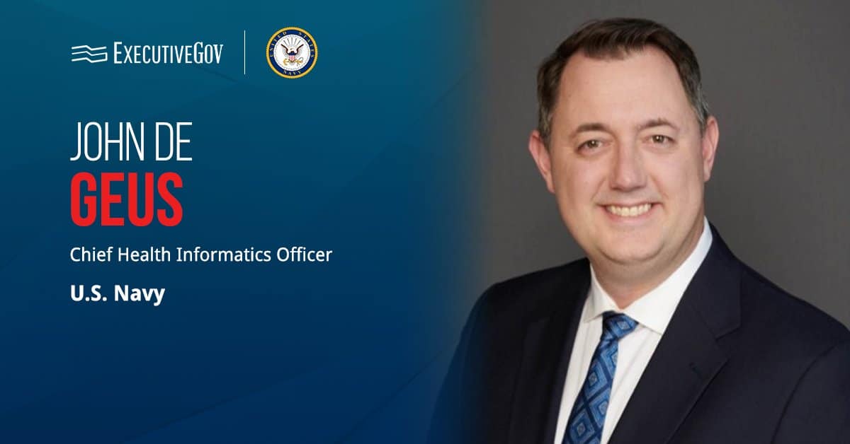 Cmdr. John de Geus, chief health informatics officer for the Navy. De Geus discussed the OpMed CDP's recent trial