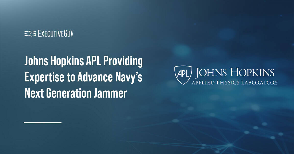 Johns Hopkins Applied Physics Laboratory logo. APL worked with the Navy to support the development of a new EW capability