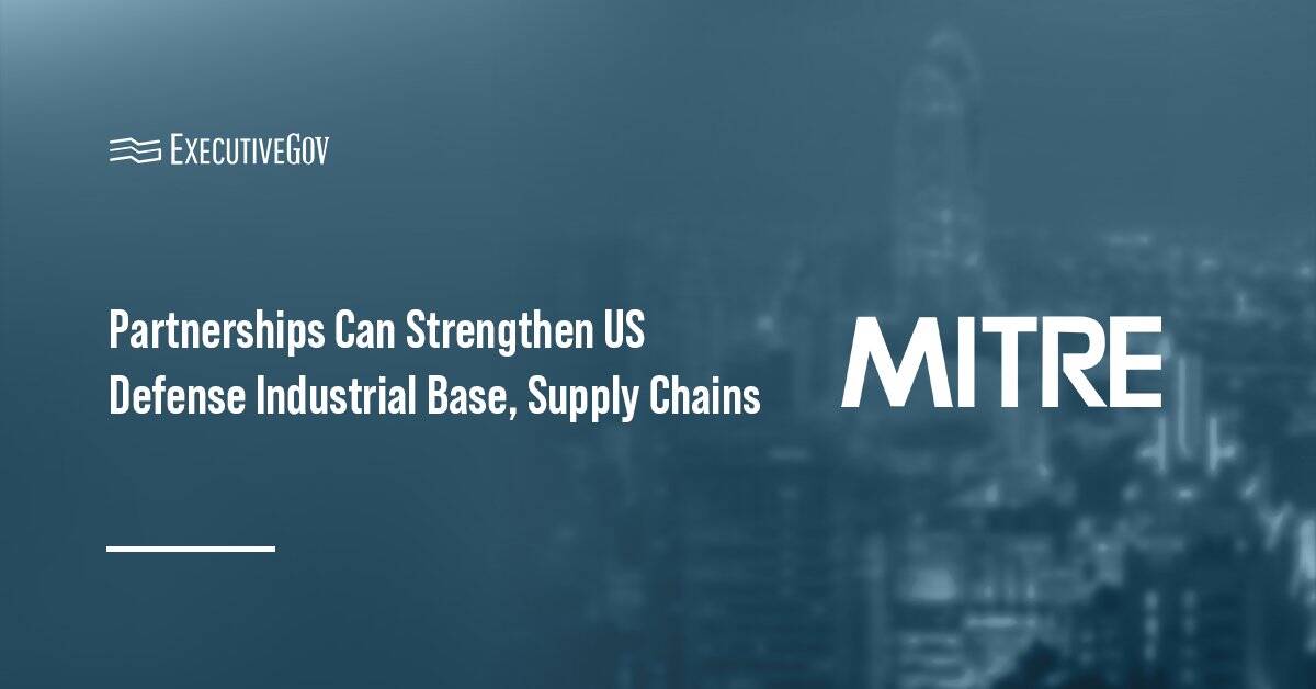 MITRE logo. MITRE published a new report on the benefits of working with allies to bolster the defense industrial base