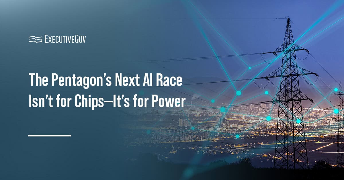 Power lines. The DOW wants AI to be foundational in future warfare, but it must ensure it is energy efficient.