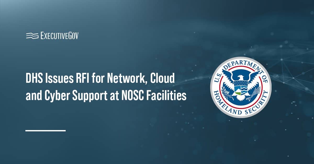 The Department of Homeland Security logo. DHS issued the Network, Cloud and Cyber Services 2 RFI