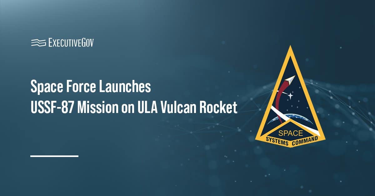 Space Systems Command logo. The U.S. Space Force's Space Systems Command successfully launched the USSF-87 mission.