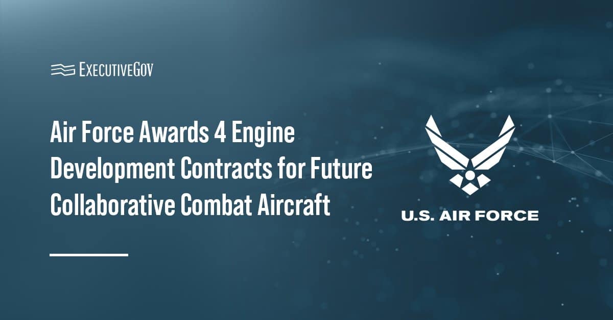 U.S. Air Force seal. The Air Force awarded engine development contracts to mature designs for future autonomous aircraft.