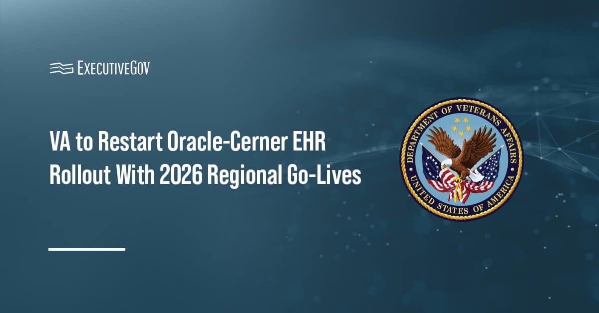 VA logo. VA unveiled plans to deploy its Oracle-Cerner EHR at 13 sites in 2026.