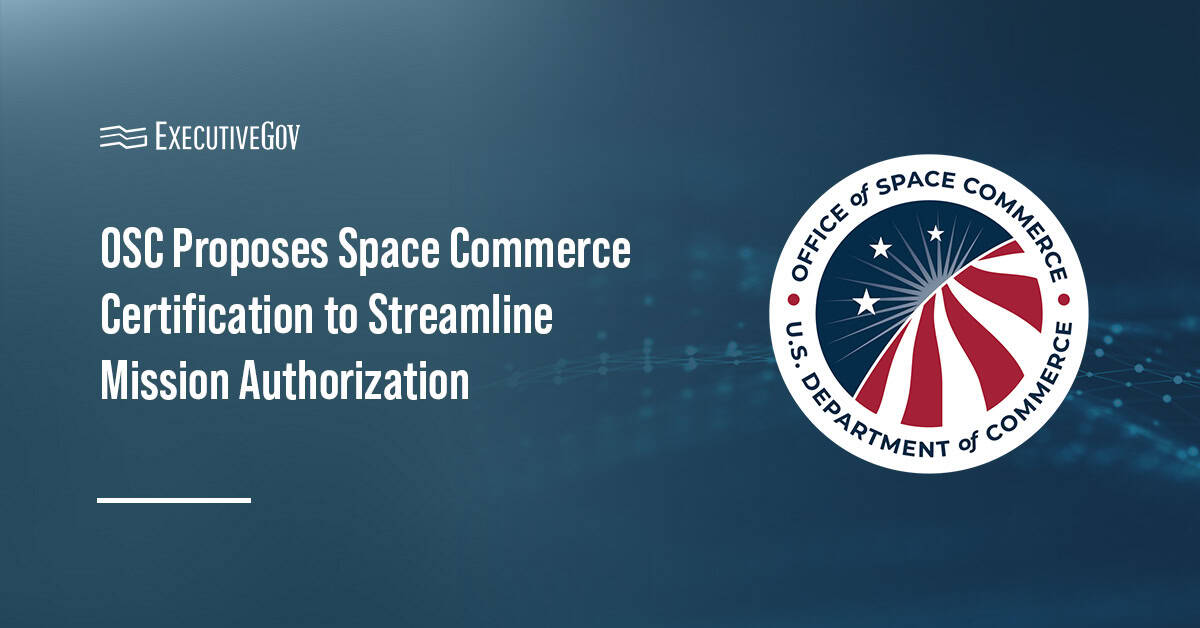 Office of Space Commerce logo. OSC proposes a new certification to streamline approvals for emerging space activities.