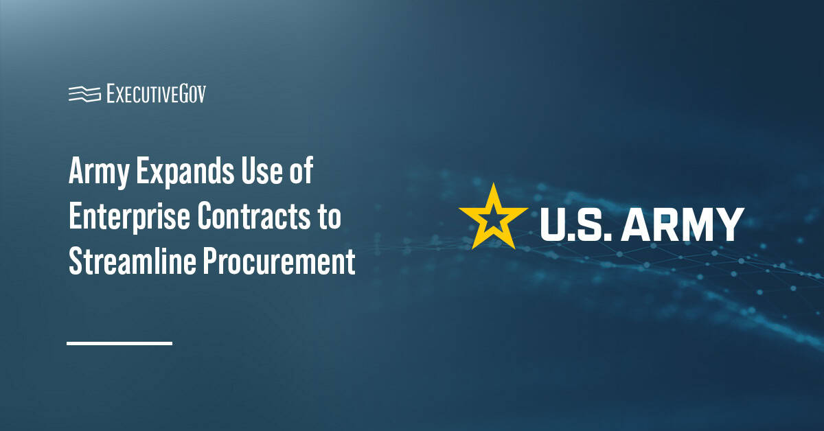 U.S. Army logo. The Army is expanding its use of enterprise contracts to streamline procurement.