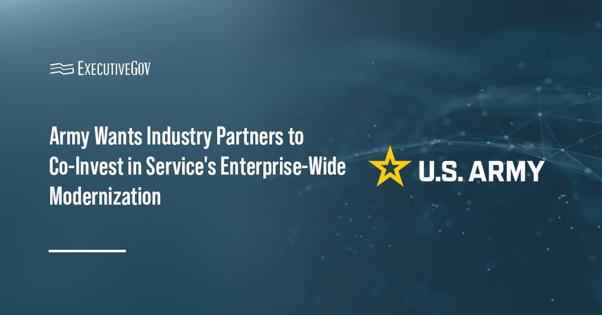 U.S. Army logo. The U.S. Army introduced a new co-investment model to support its modernization