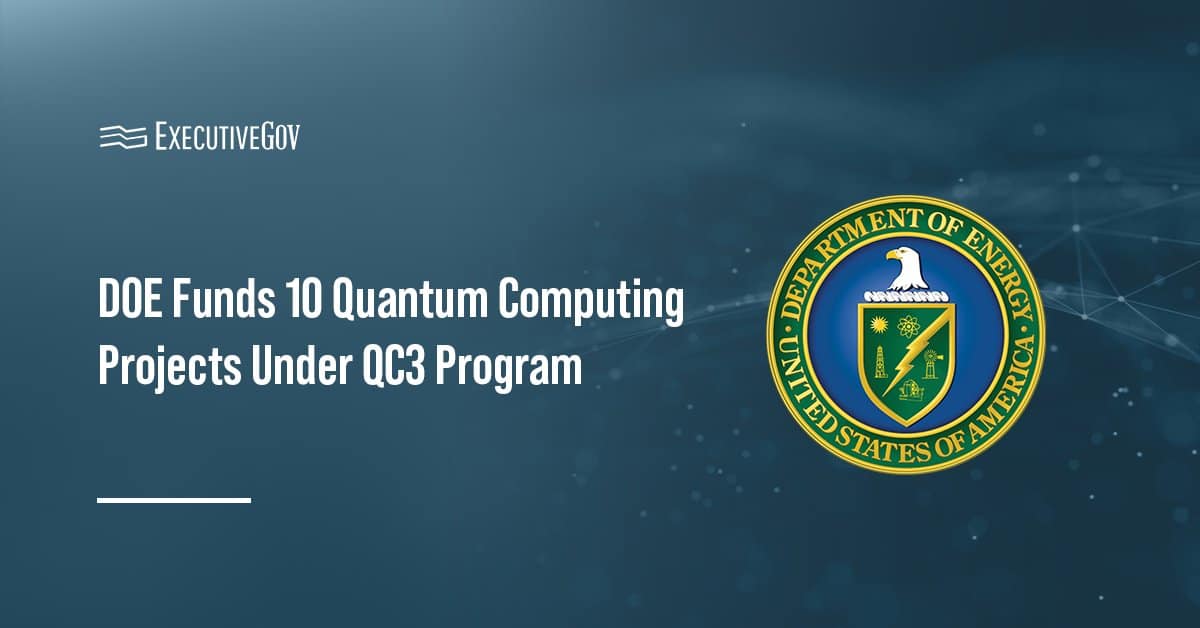 DOE logo. ARPA-E awarded $37M in funding to 10 QC3 projects.