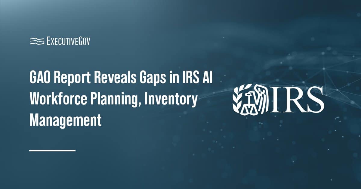 Internal Revenue Service logo. GAO said the IRS' staffing reductions have led to shortage in skilled workers.