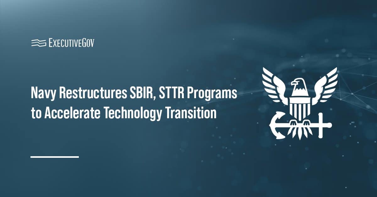 US Navy logo. The Navy is preparing changes to SBIR and STTR programs..