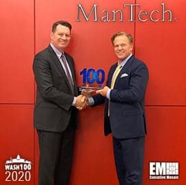 Rick Wagner, President of ManTech’s MCIS Group, Receives Third Consecutive Wash100 Award From Jim Garrettson, CEO of Executive Mosaic