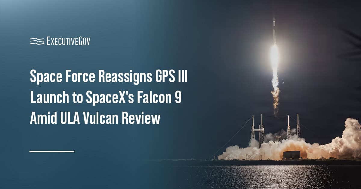 SpaceX's Falcon 9. The Space Force selected the launch vehicle to deliver a GPS III satellite