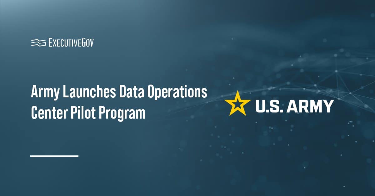 Army logo. The U.S. Army launched the Data Operations Center pilot program to address data connectivity and latency issues.