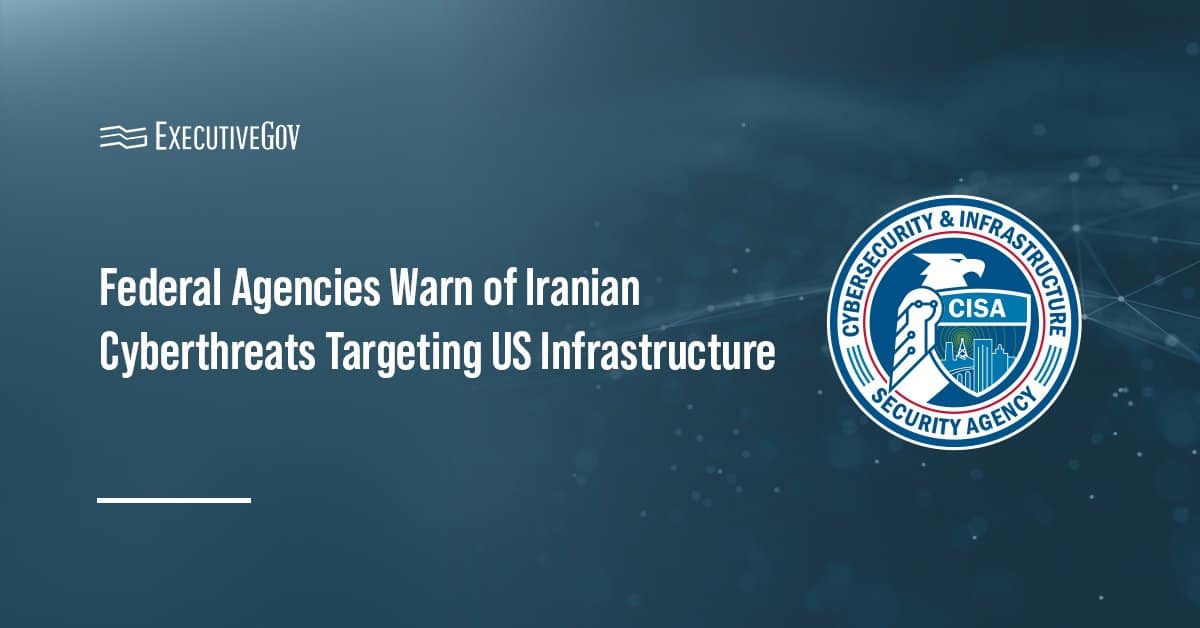 CISA logo. CISA and other agencies released an advisory warning of Iran cyberthreats targeting critical infrastructure.