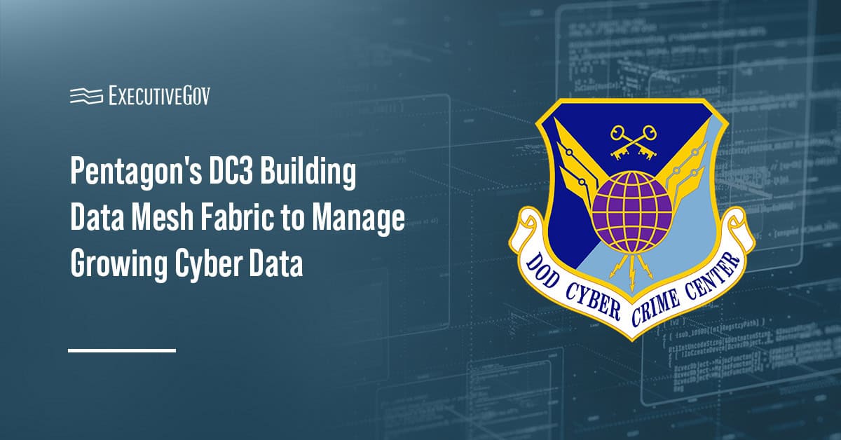 The DOW Cyber Crime Center logo. DC3 is building a data mesh fabric in anticipation of DIB Cybersecurity Program expansion.