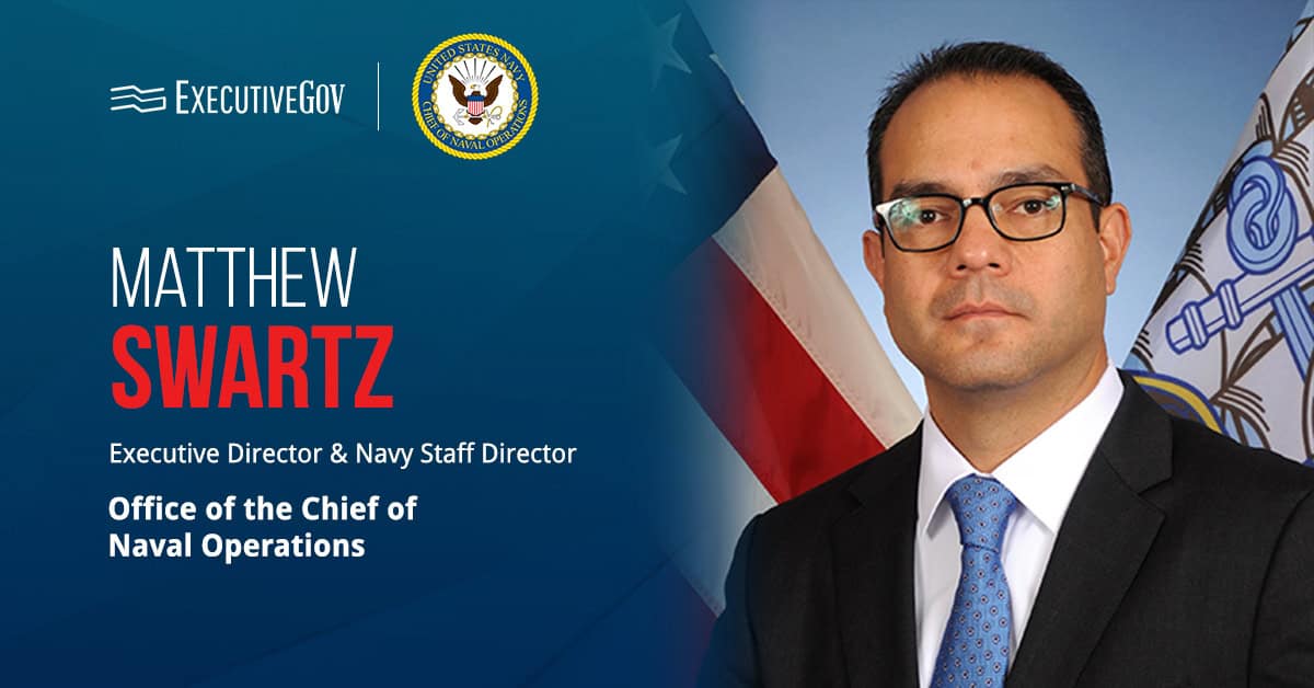 Matthew Swartz. Swartz has assumed the role of Navy staff director.