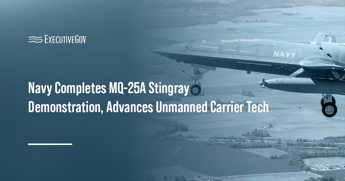 MQ-25A Stingray. The U.S. Navy has completed the first MQ-25A Stingray flight test.