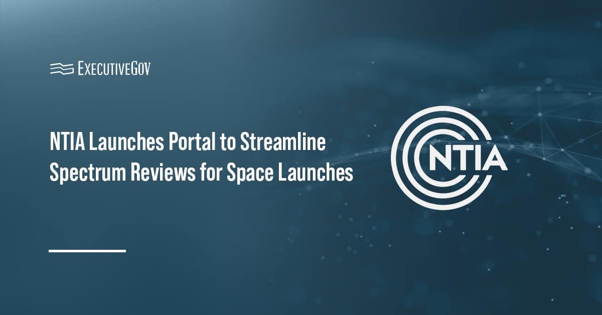 National Telecommunications and Information Administration logo. NTIA launched a portal for space launch spectrum requests.