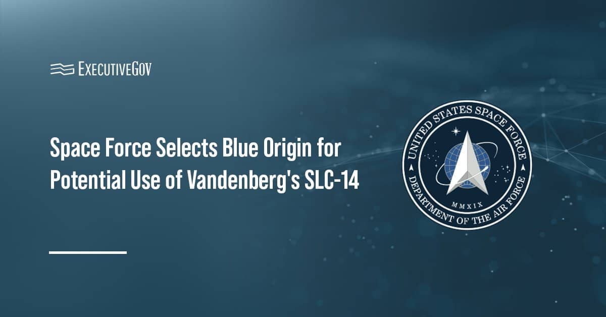 Space Force logo. The Space Force selected Blue Origin for a potential SLC-14 lease at Vandenberg SFB