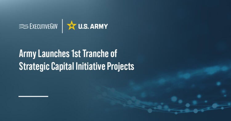 U.S. Army logo. The Army has launched the first tranche of projects under the Strategic Capital Initiative.