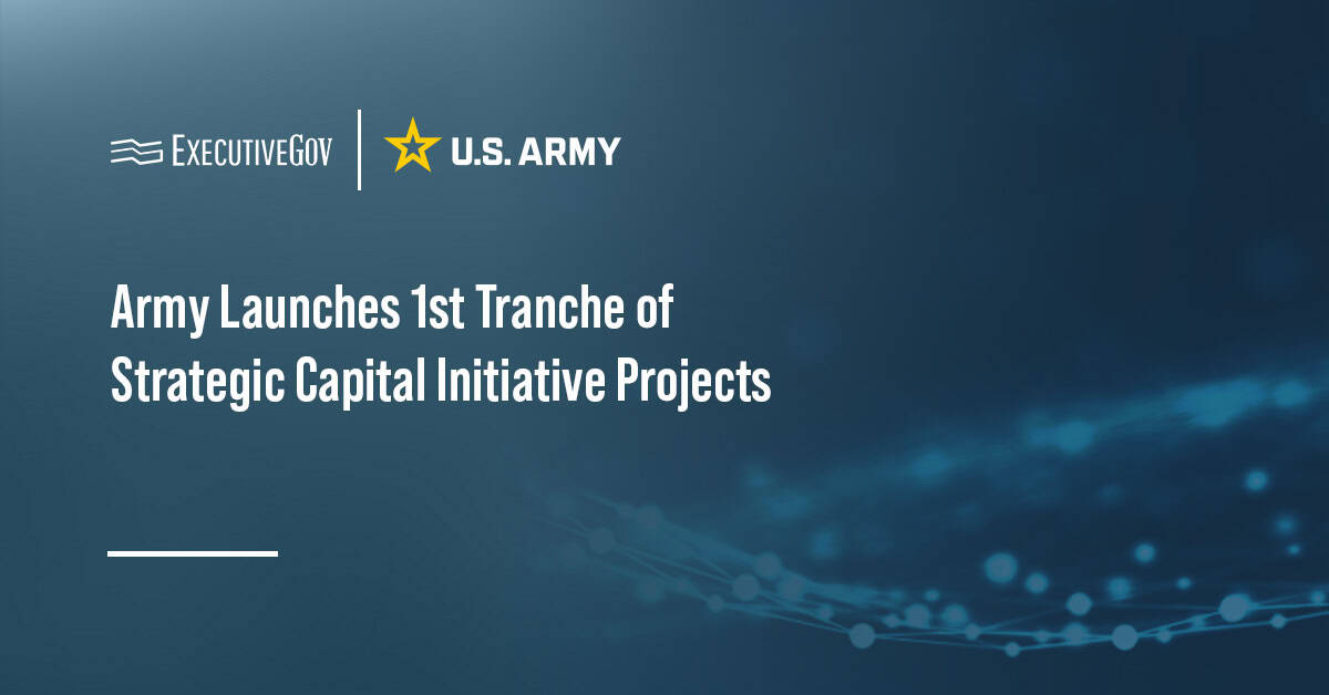U.S. Army logo. The Army has launched the first tranche of projects under the Strategic Capital Initiative.