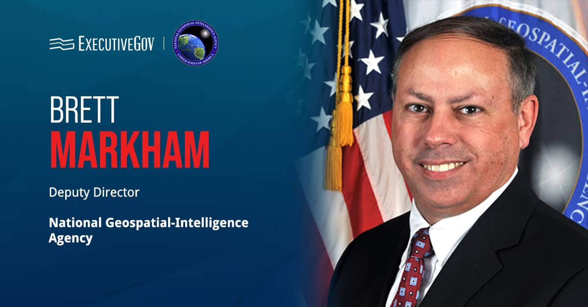 NGA Deputy Director Brett Markham. Markham said the NGA is expanding commercial access to satellite data and AI analytics.