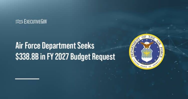 Department of the Air Force seal. DAF leaders said the proposed FY27 budget would strengthen readiness and modernization.