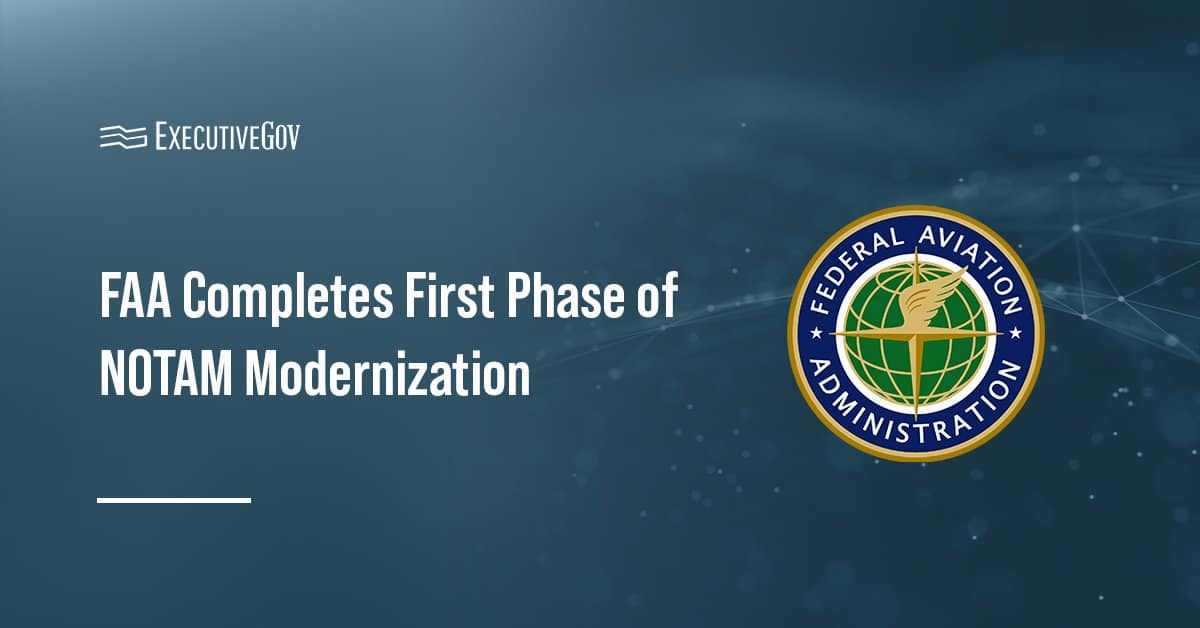 FAA logo. FAA has completed the first phase of the NOTAM system modernization.