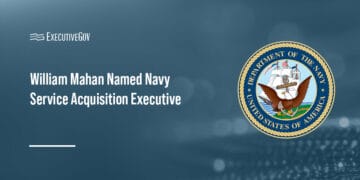 William Mahan Named Navy Service Acquisition Executive Executive Gov Department of the Navy seal. DON has named William Mahan senior acquisition executive for the Navy and Marine Corps.