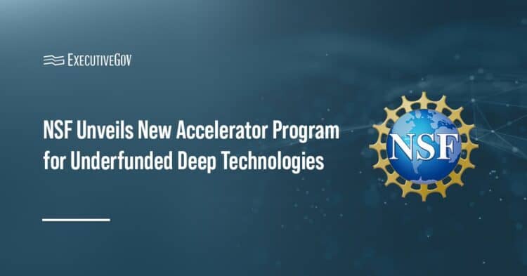 NSF logo. NSF has launched the Tech Accelerators initiative to speed the commercialization of deep tech.