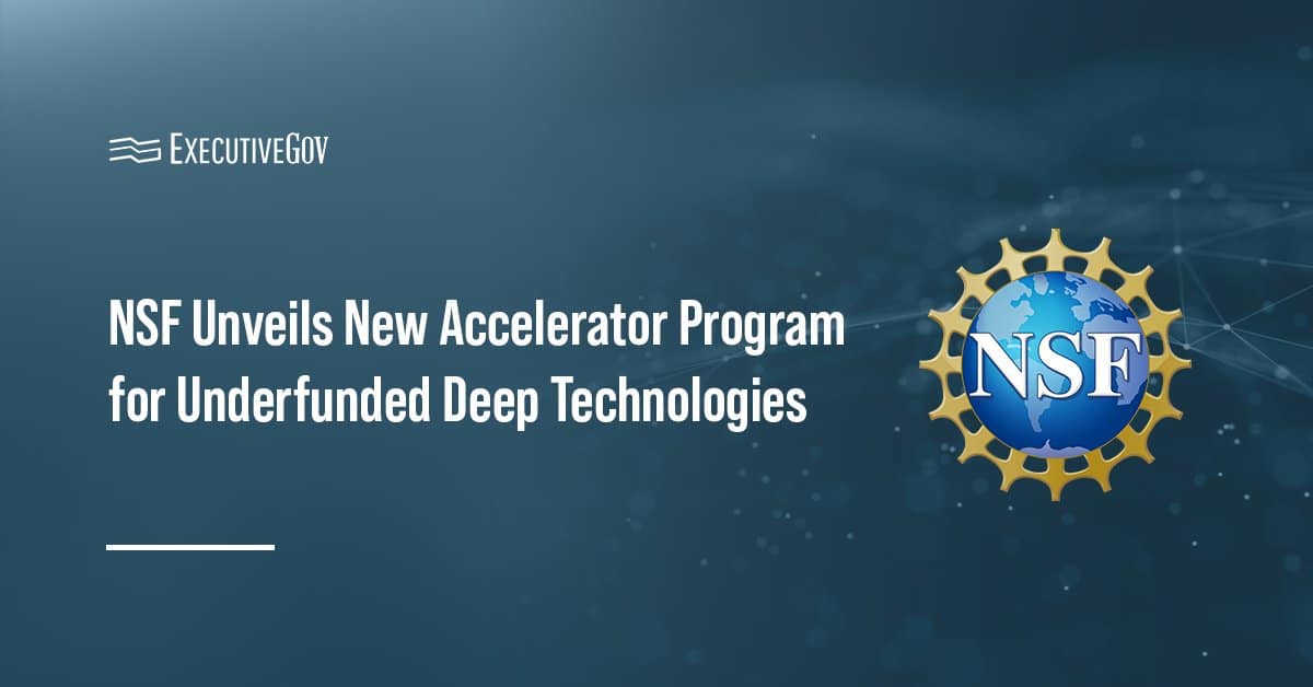 NSF logo. NSF has launched the Tech Accelerators initiative to speed the commercialization of deep tech.