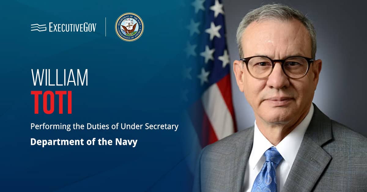 William Toti. The retired U.S. Navy captain has been selected to perform the duties of the under secretary of the Navy.