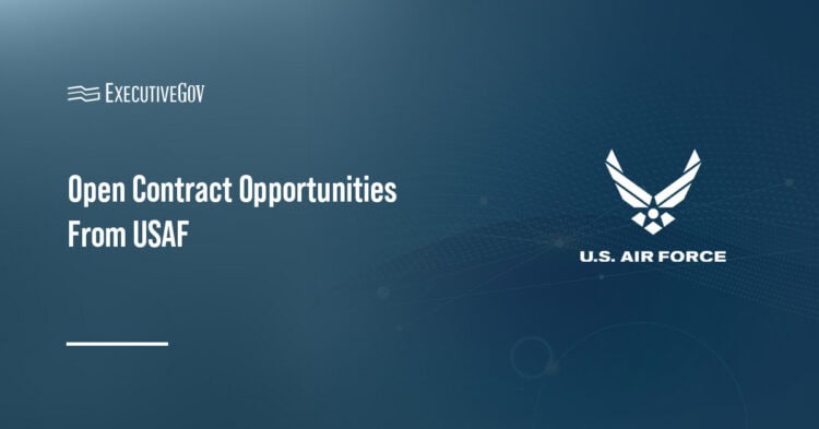 Air Force logo. The service has new contract opportunities in AI, cyber, C4I and command-and-control modernization.