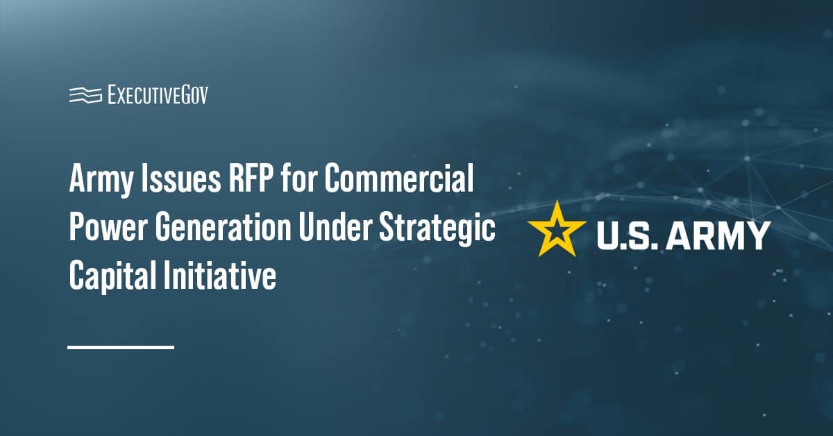 Army logo. The U.S. Army is seeking proposals for commercial power generation projects at seven installations.