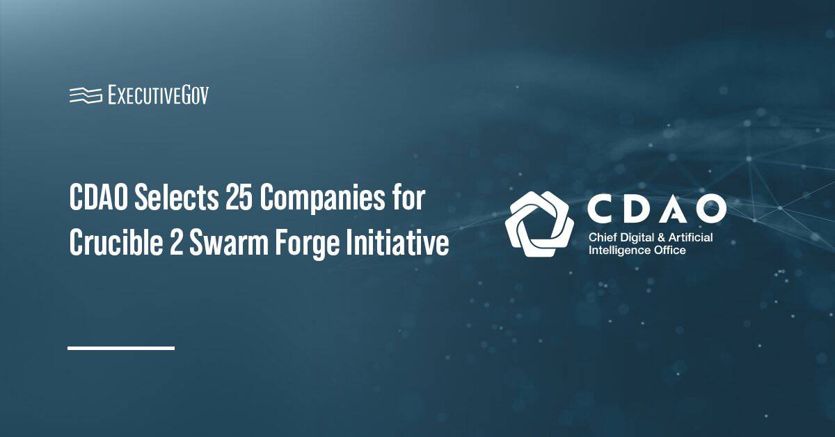 Chief Digital and Artificial Intelligence Office logo. CDAO has selected 25 companies to participate in the Crucible 2 event.
