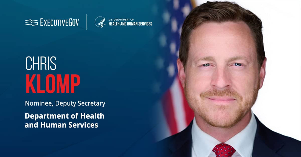 Chris Klomp. The deputy administrator of CMS has been nominated to serve as deputy secretary of HHS.