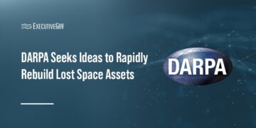 DARPA Seeks Ideas to Rapidly Rebuild Lost Space Assets Executive Gov DARPA logo. DARPA issued an RFI seeking industry insights to quickly restore satellite services.