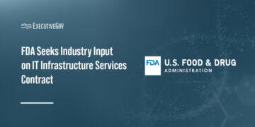 Food and Drug Administration logo. The FDA is seeking industry input on its IT infrastructure services contract.