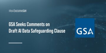 General Services Administration logo. GSA has started soliciting feedback on a draft AI data safeguarding clause.