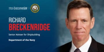 Richard Breckenridge. The retired Navy vice admiral has been named the service's senior adviser for shipbuilding.