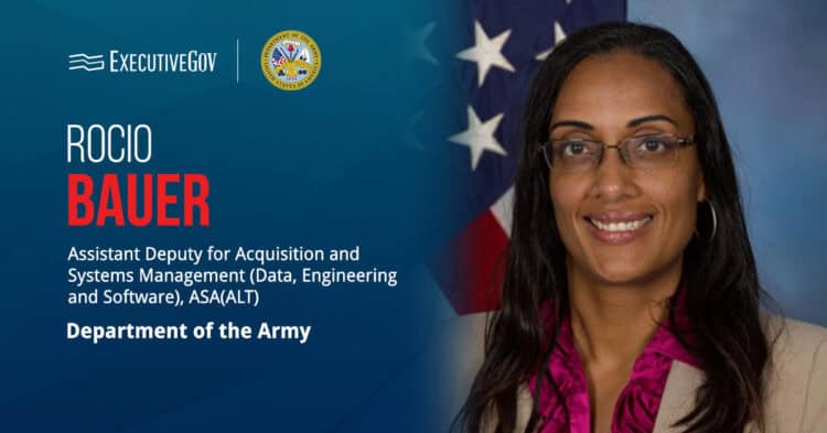 Rocio Bauer. The assistant deputy within the Army ASA(ALT) discussed the Digital Engineering Ecosystem  Phase I completion.