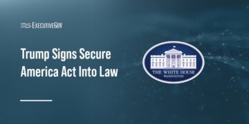 White House logo. President Trump signed into law a measure that provides funding for ICE and CPB through FY 2029.