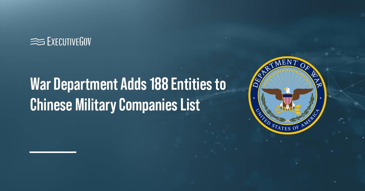 Department of War seal. The Department of War has updated its Chinese Military Companies list to include 188 entities.