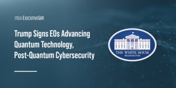 White House logo. The White House released two executive orders advancing quantum technology and post-quantum cybersecurity.
