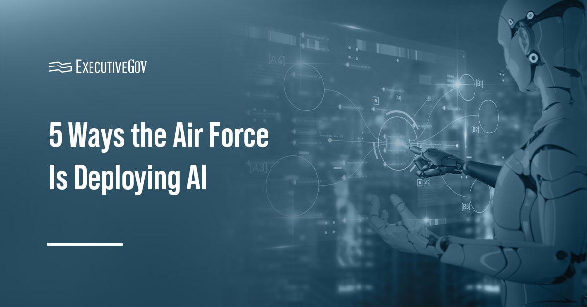 AI. The Air Force is experimenting with AI for combat, cyber defense, and logistics and personnel management