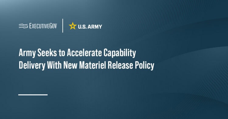 U.S. Army logo. The Army has signed a new materiel release policy that shifts decision authority to PAEs.