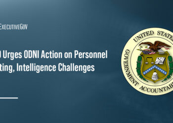 GAO logo. The Government Accountability Office has urged ODNI to address personnel vetting and intelligence challenges.